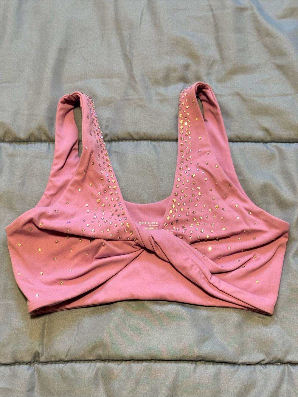 Lilac Crystal-Embellished Twist Front Bralette
